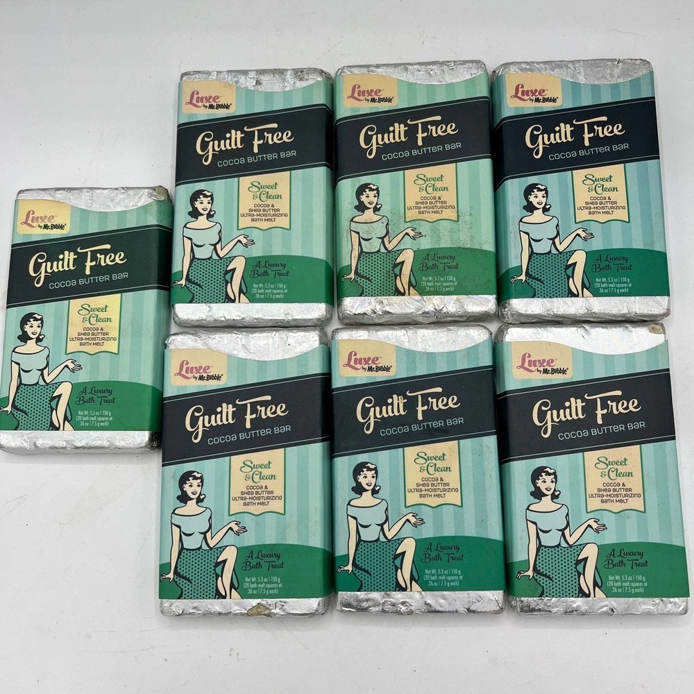Luxe Mr. Bubble Guilt Free Cocoa Butter Bar Sweet & Clean Bath Treat - Lot of 7